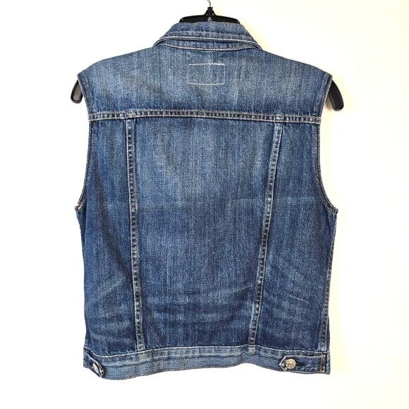 Rag & Bone Burney Denim Vest Women's S Medium Wash Festival Grunge Boho Casual - Picture 2 of 15